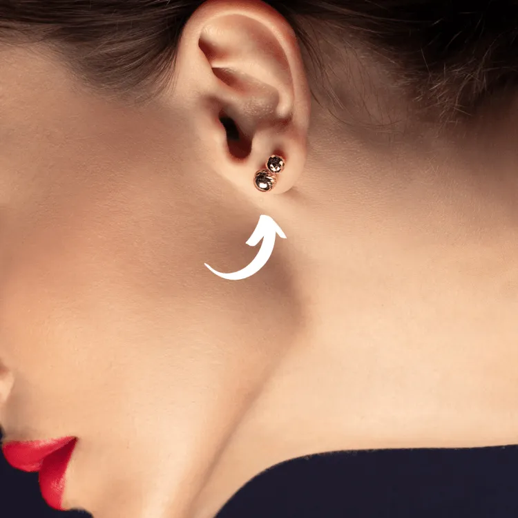 Real Gold Lined Stud Earring Set 0007MMV/76 E1030