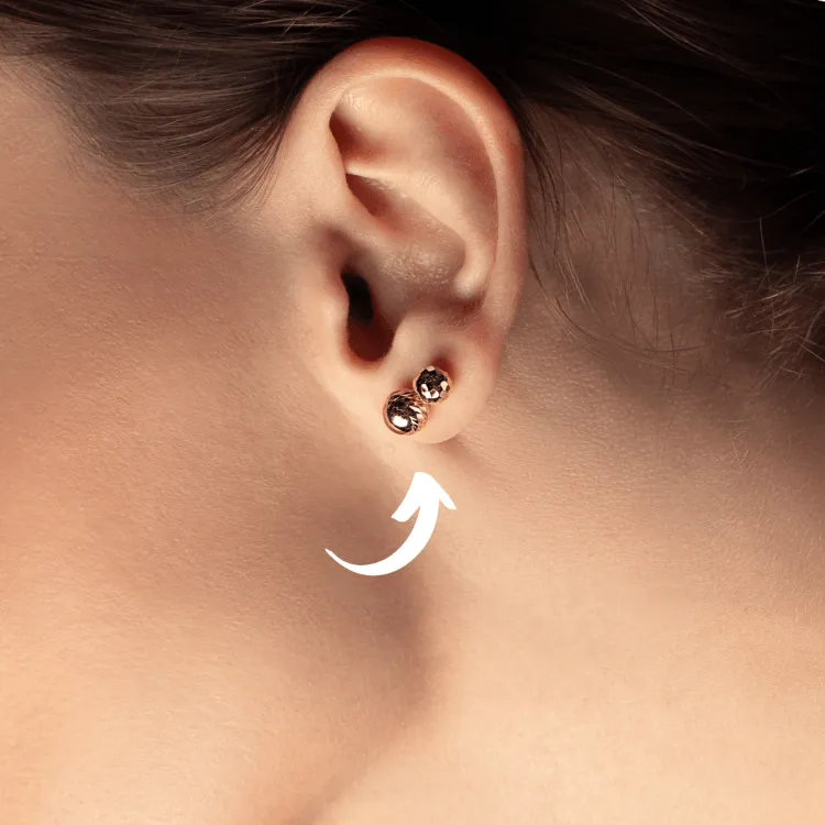 Real Gold Lined Stud Earring Set 0007MMV/76 E1030
