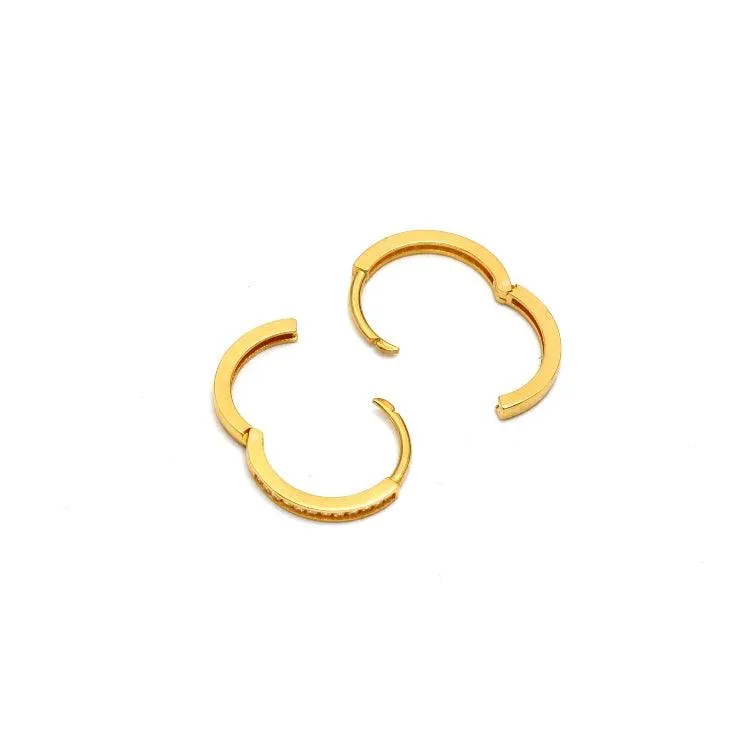 Real Gold Luxury Round Covered Stone Earring Set 0170 E1865