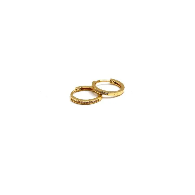 Real Gold Luxury Round Covered Stone Earring Set 0170 E1865