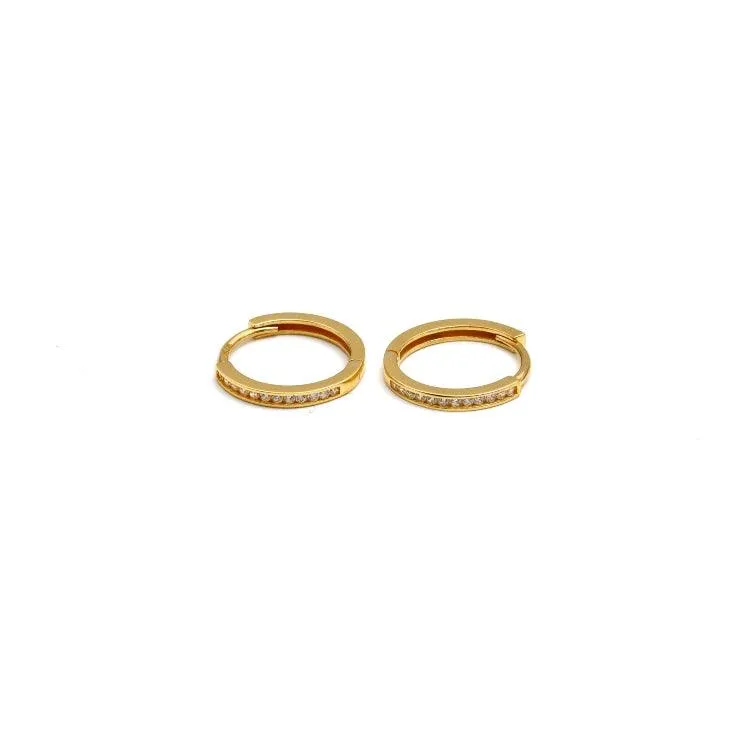 Real Gold Luxury Round Covered Stone Earring Set 0170 E1865
