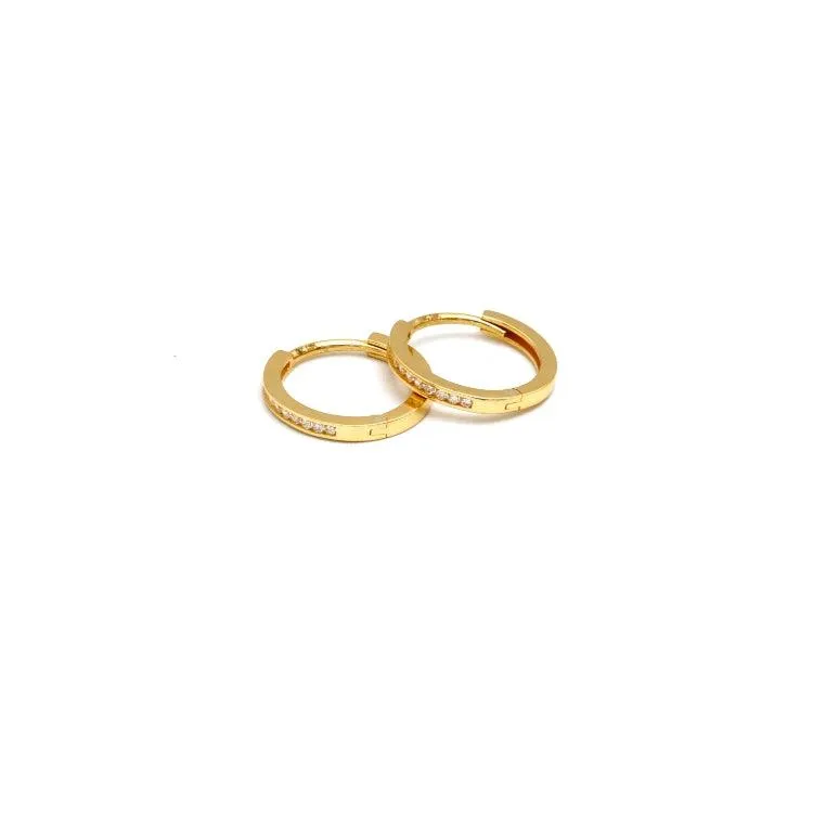 Real Gold Luxury Round Covered Stone Earring Set 0170 E1865