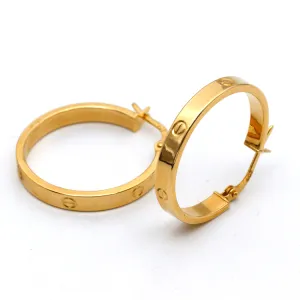 Real Gold Round Large Clip Earring Set GZJCT5854 E1741