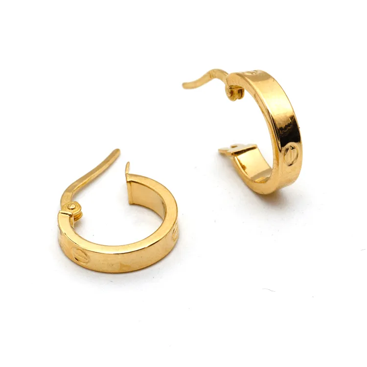 Real Gold Round Small Clip Earring Set GZJCT 5853/10 E1744