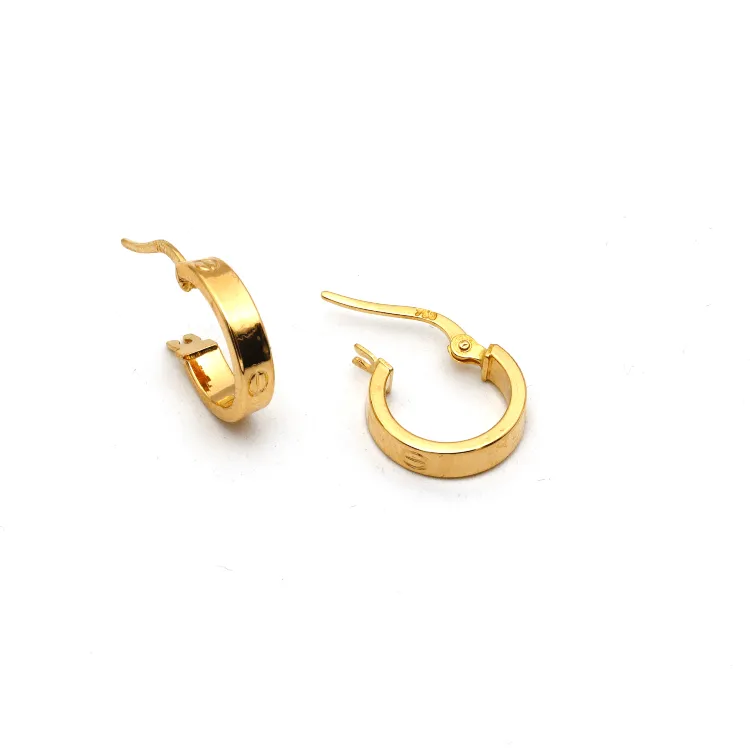 Real Gold Round Small Clip Earring Set GZJCT 5853/10 E1744