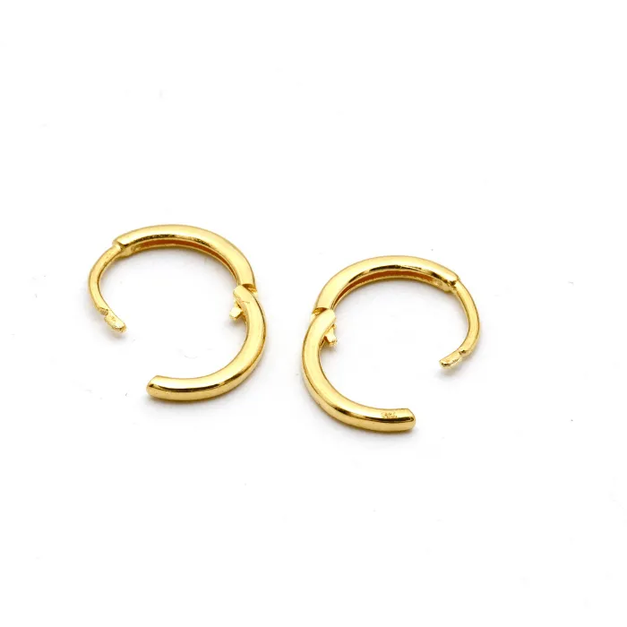 Real Gold Round Small Earring Set 2114 E1737