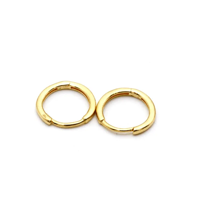 Real Gold Round Small Earring Set 2114 E1737