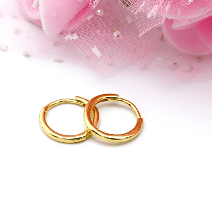 Real Gold Round Small Earring Set 2114 E1737