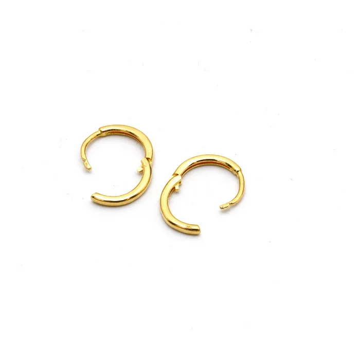 Real Gold Round Small Earring Set 2114 E1737