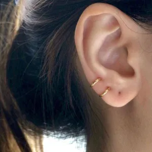 Real Gold Round Small Helix Piercing Earring Set 2113 E1739