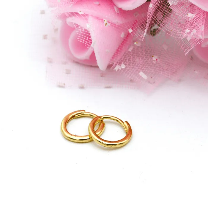 Real Gold Round Small Helix Piercing Earring Set 2113 E1739