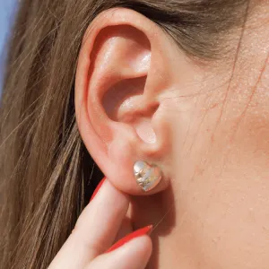 Real Gold Small 2 Color Heart Earring Set 0090/2 E1500
