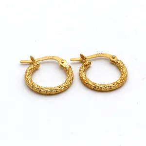 Real Gold Sparkling Round Hoop Earring Set - Style 5530, Design E1748