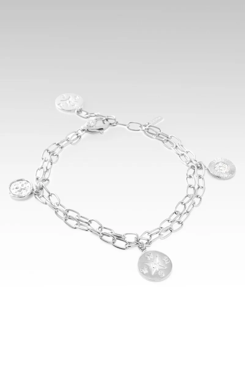 Rhodium Oxidized Direct My Path Bracelet? in White Zircon