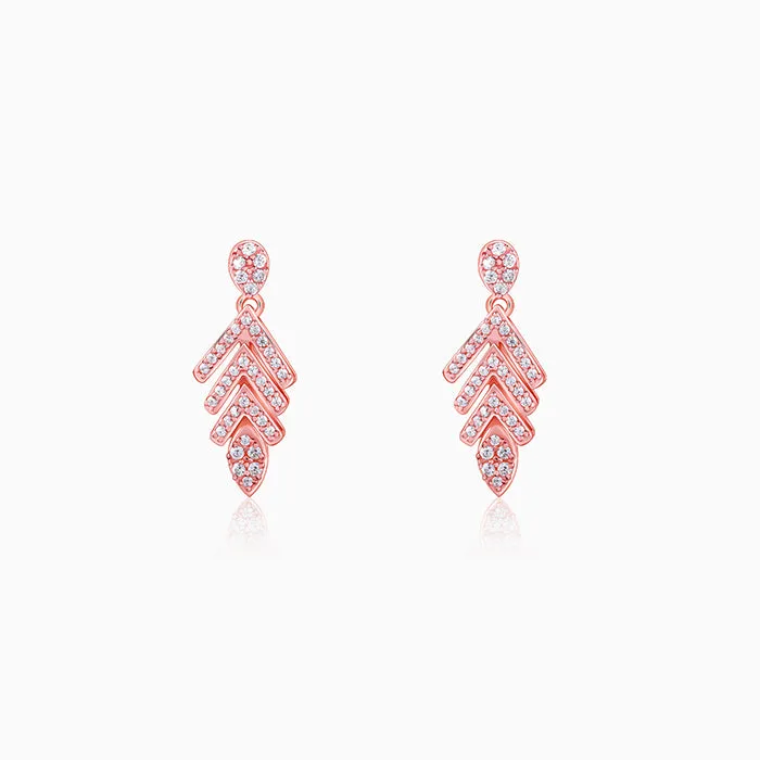 Rose Gold Belle Leaf Earrings