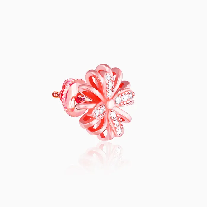 Rose Gold Floral Dreams Studs