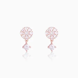 Rose Gold Floral Earrings