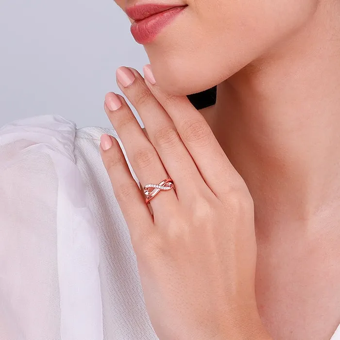 Rose Gold Twist & Turns Zircon Ring