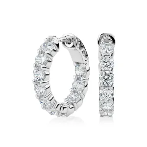 Round Brilliant hoop earrings with 4.2 carats* of diamond simulants in sterling silver