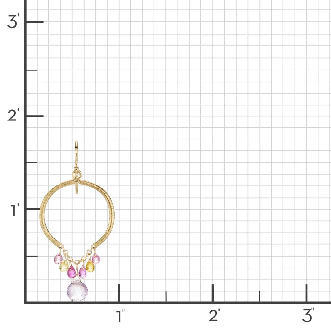 Sapphire & Amethyst Drop Ring Earrings