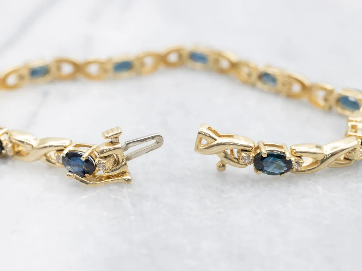 Sapphire and Diamond Infinity Link Bracelet