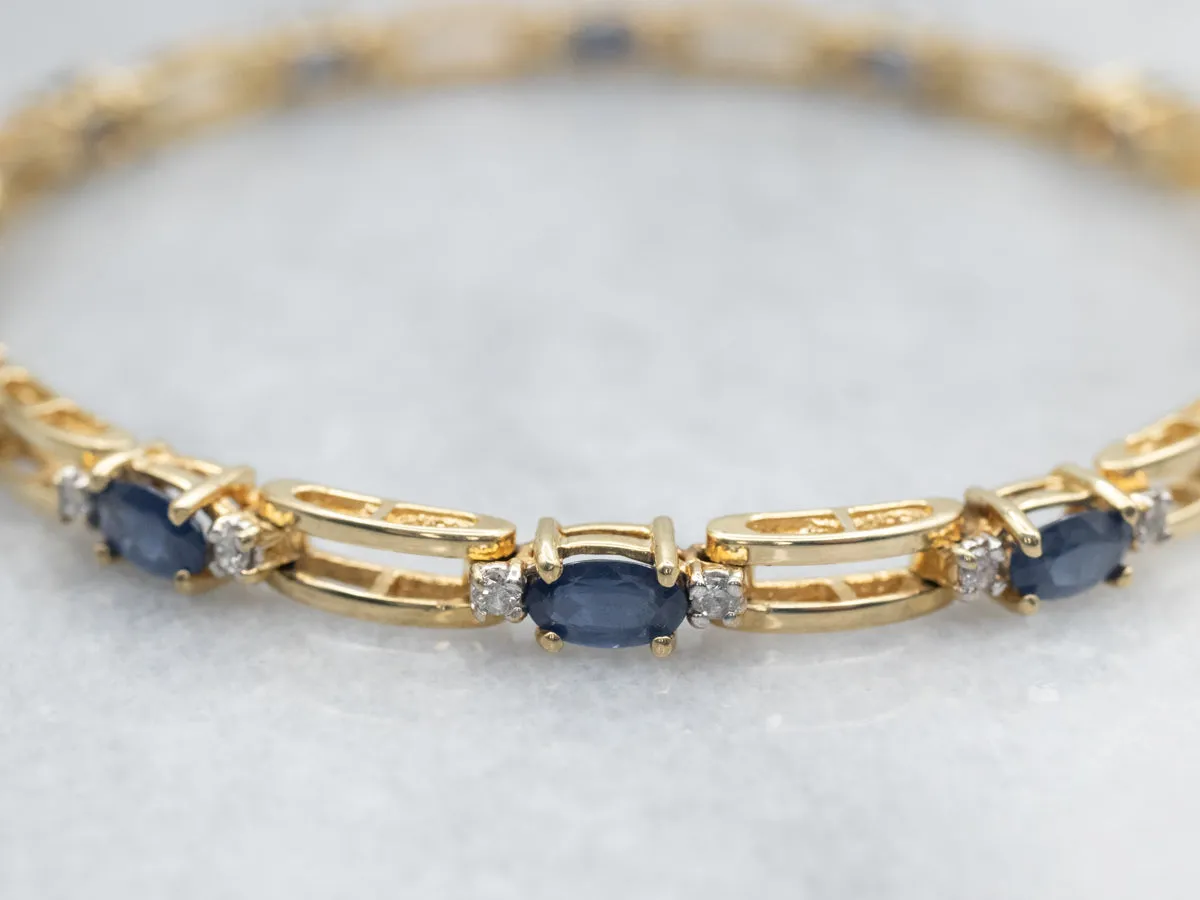 Sapphire and Diamond Tennis Bracelet