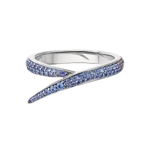 Shaun Leane Interlocking 18ct White Gold Blue Sapphire Single Ring