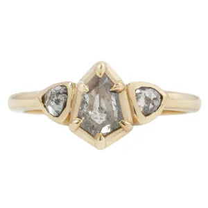 Shield Three Diamond Ring