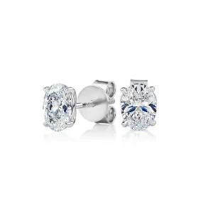 Signature Simulant Diamond 1.40 carat* TW oval stud earrings in 14 carat white gold