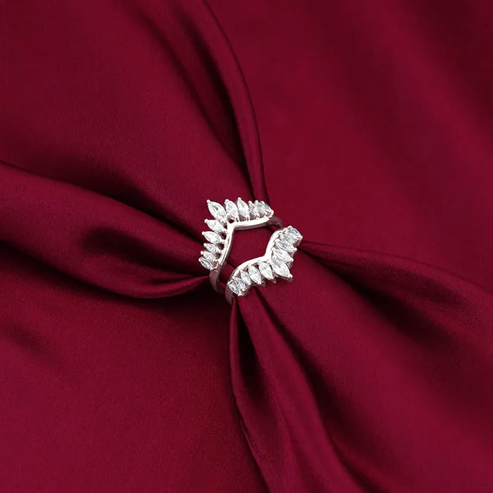 Silver Layered Zirconia Statement Ring