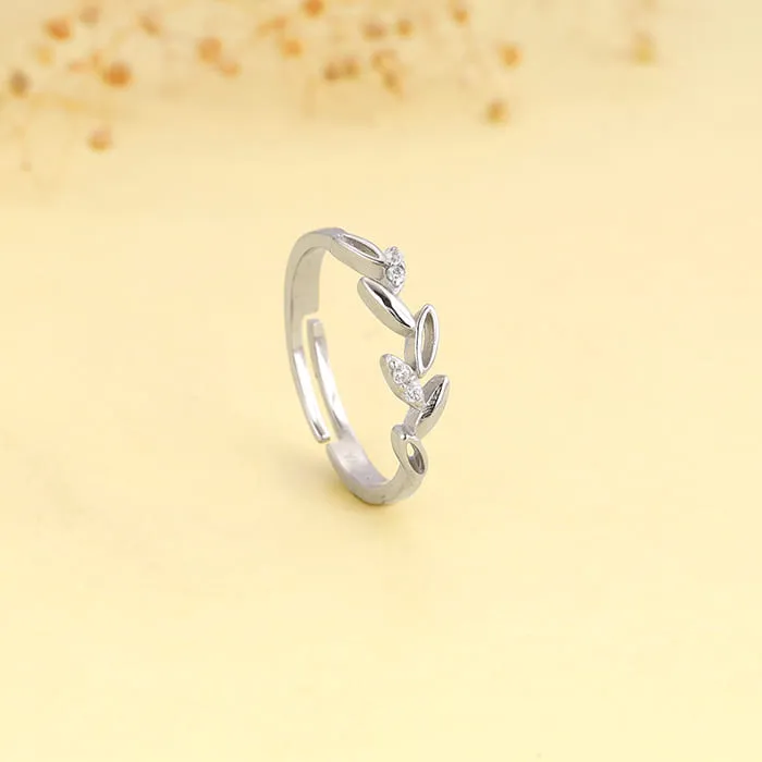 Silver Leaf Desire Ring