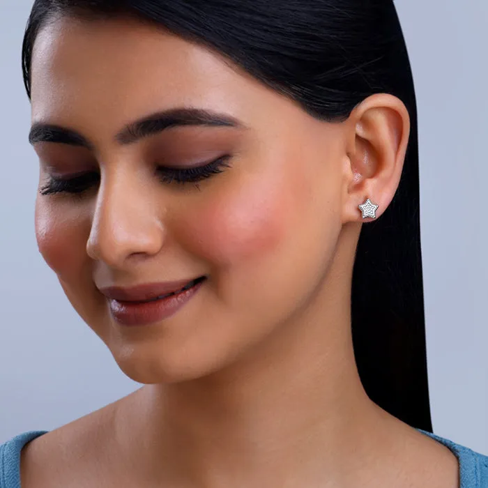 Silver Love The Star Studs