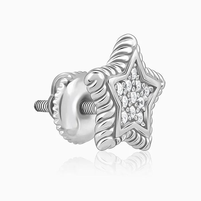 Silver Love The Star Studs