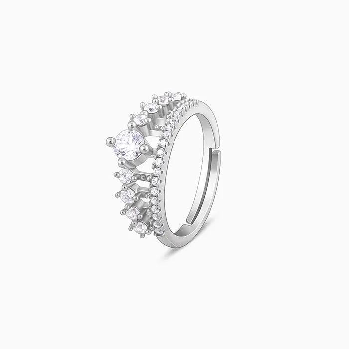 Silver Queen Crown Ring