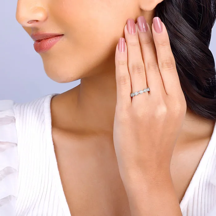 Silver Zircon Melange Ring