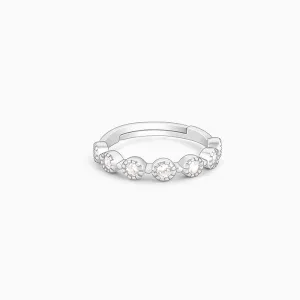 Silver Zircon Melange Ring