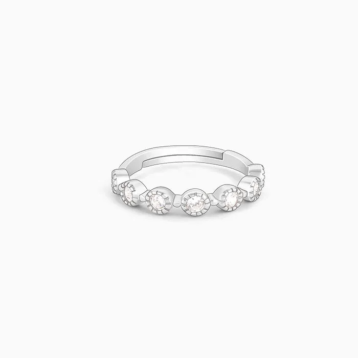 Silver Zircon Melange Ring