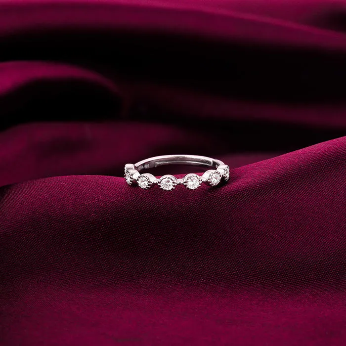 Silver Zircon Melange Ring