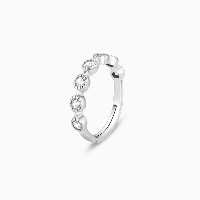 Silver Zircon Melange Ring
