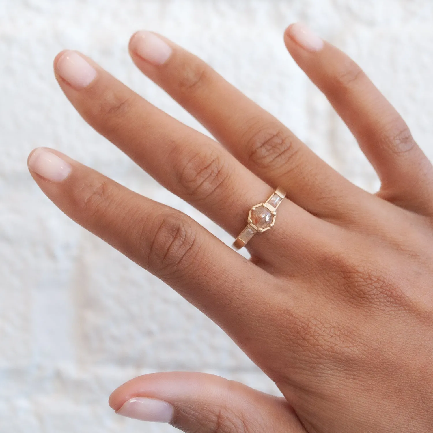 Six Bead Diamond Horizon Ring