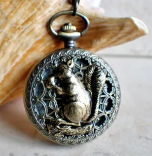 Squirrel Battery Operated Pocket Watch