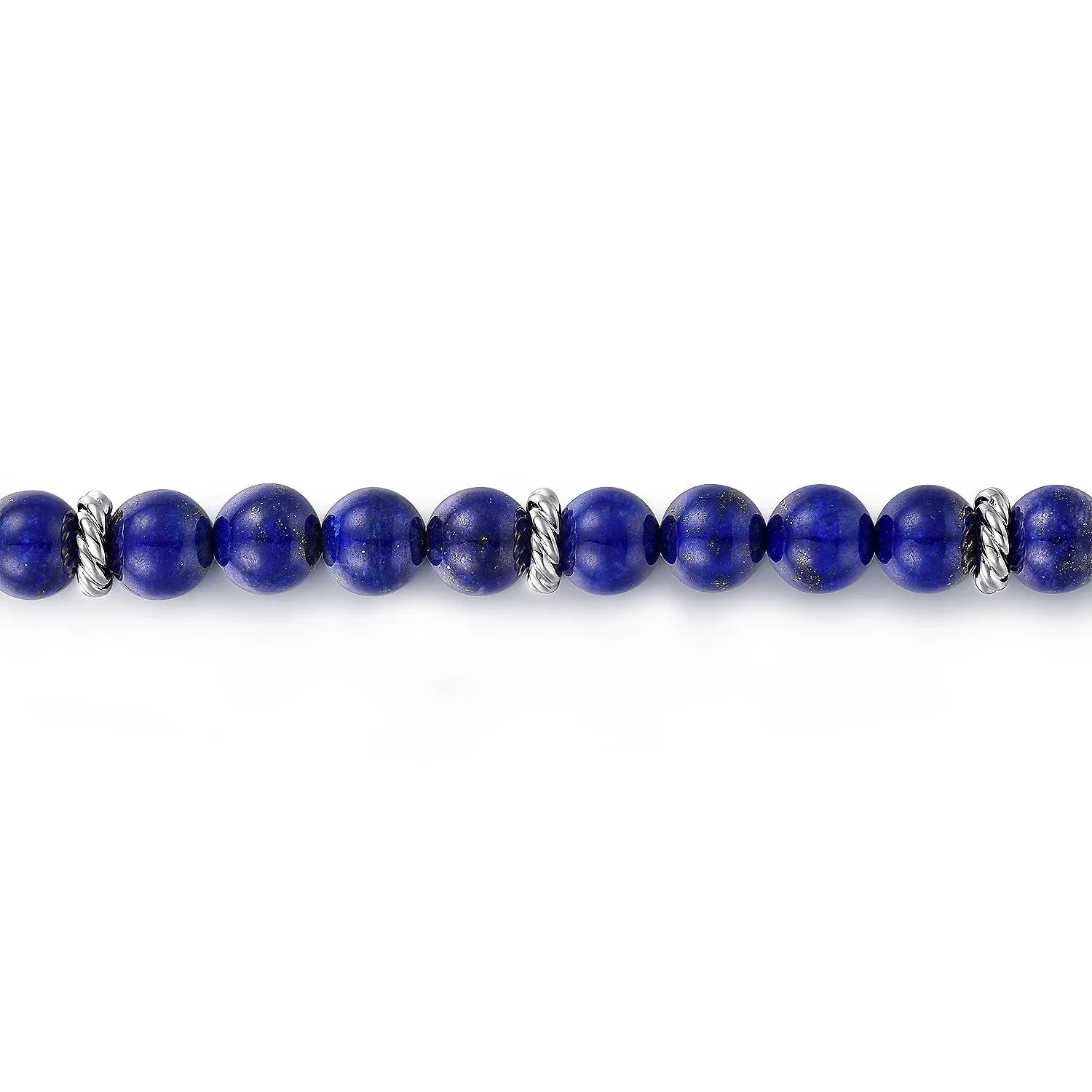 SS 8" Lapis Beaded Bracelet