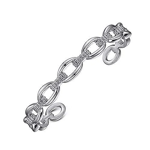 SS Bujukan Oval Link Cuff Bracelet
