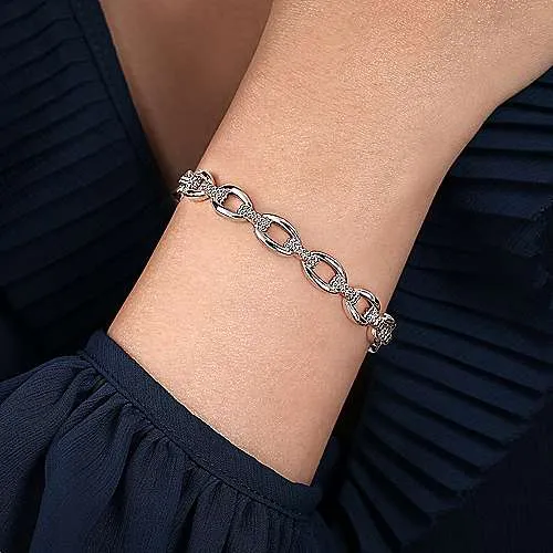 SS Bujukan Oval Link Cuff Bracelet