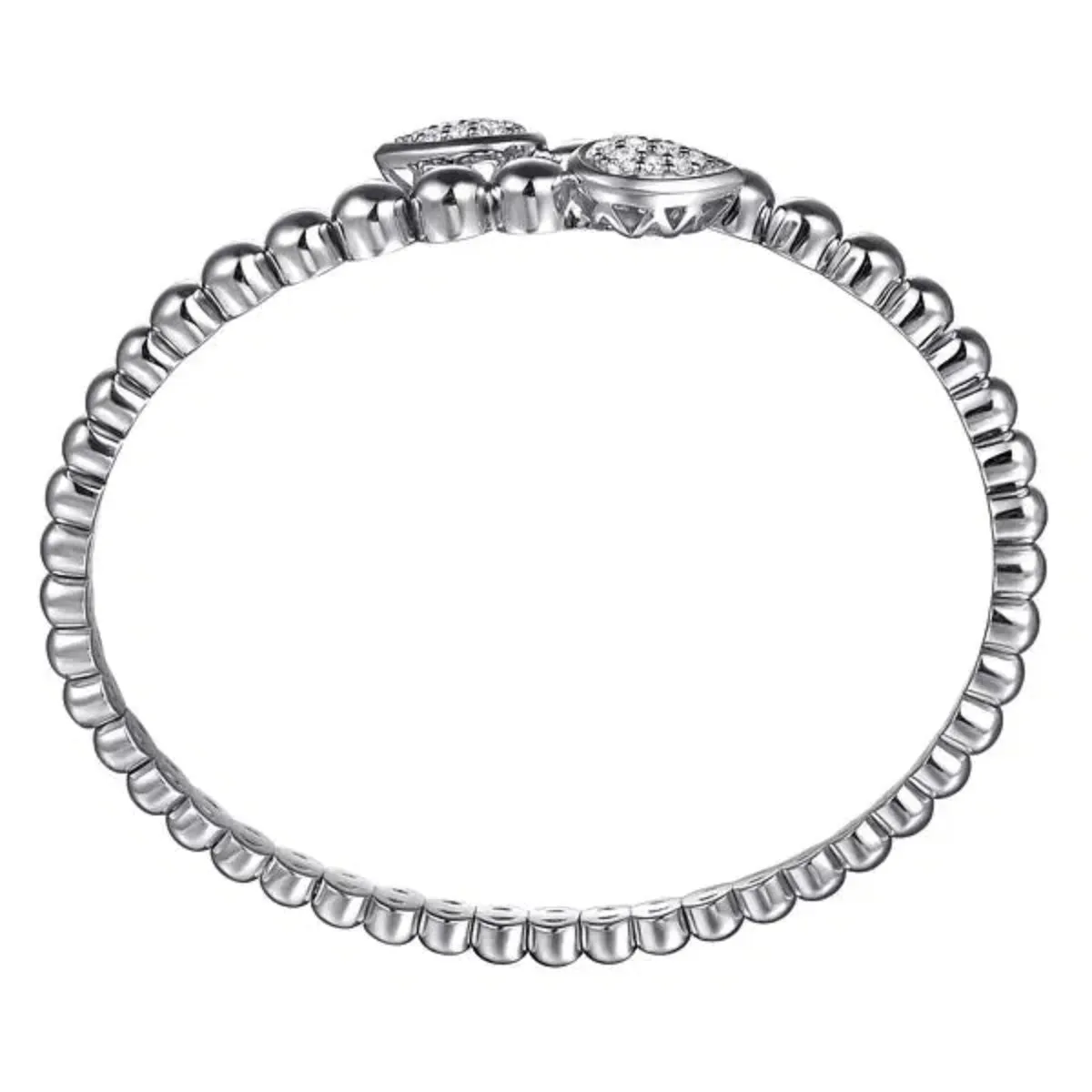 SS White Sapphire Bypass Bangle Bracelet