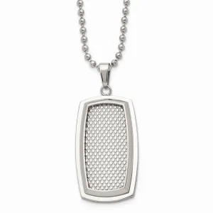 Stainless Steel Polished and Textured Necklace