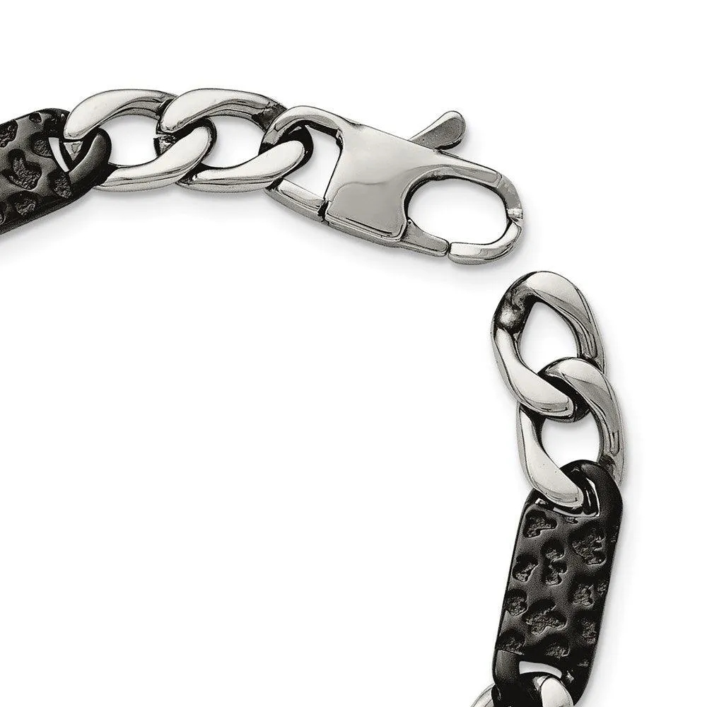 Stainless Steel Polished Black IP-plated Link Necklace