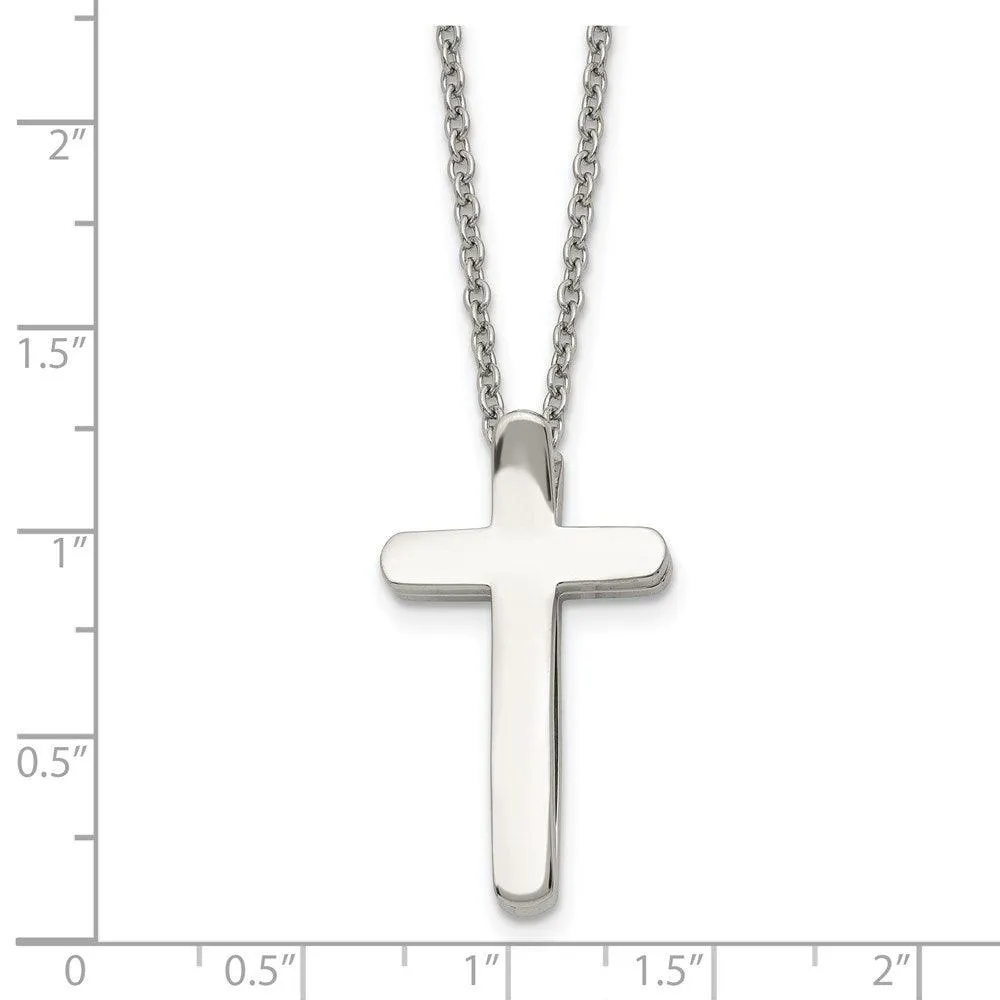 Stainless Steel Religious Fish & Cross Necklace