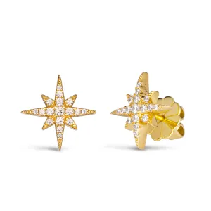 Starry Night Stud Earrings in Yellow Gold