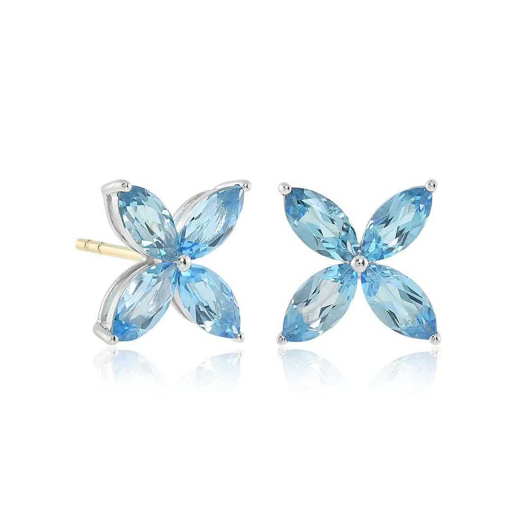 Stella Earrings in Swiss Blue Topaz